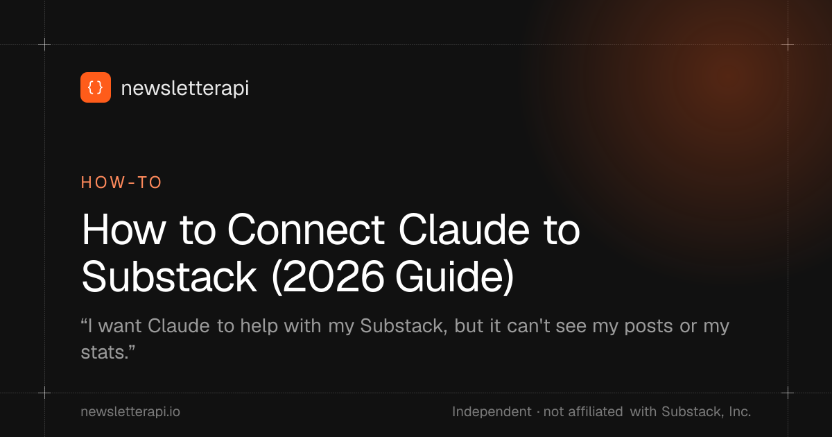 Cover image: How to Connect Claude to Substack (2026 Guide)