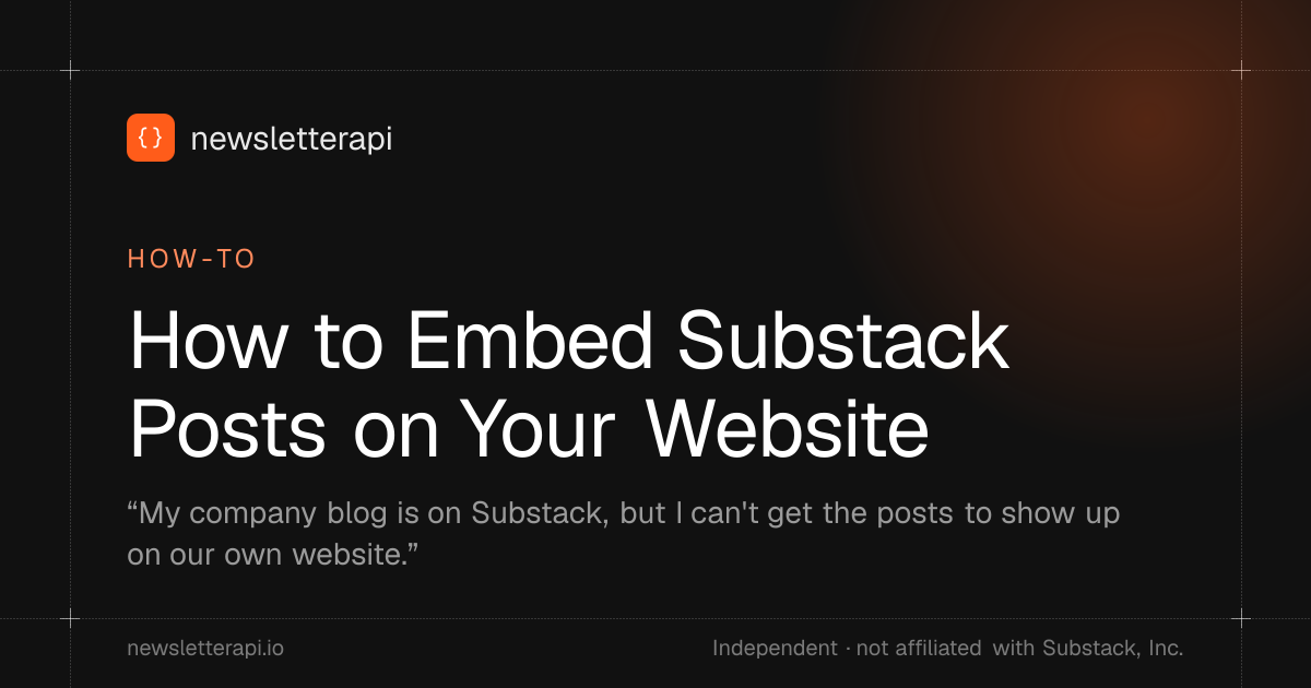 Cover image: How to Embed Substack Posts on Your Website