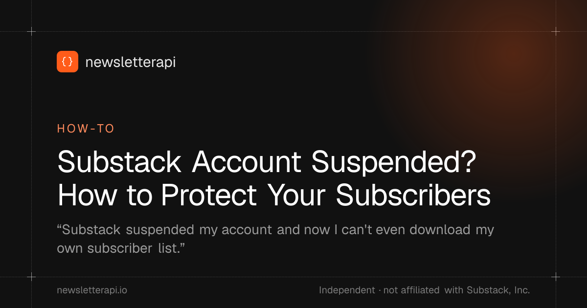 Cover image: Substack Account Suspended? How to Protect Your Subscribers