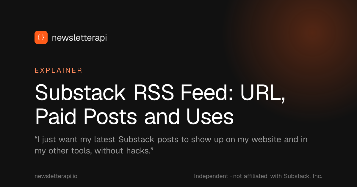 Cover image: Substack RSS Feed: URL, Paid Posts and Uses