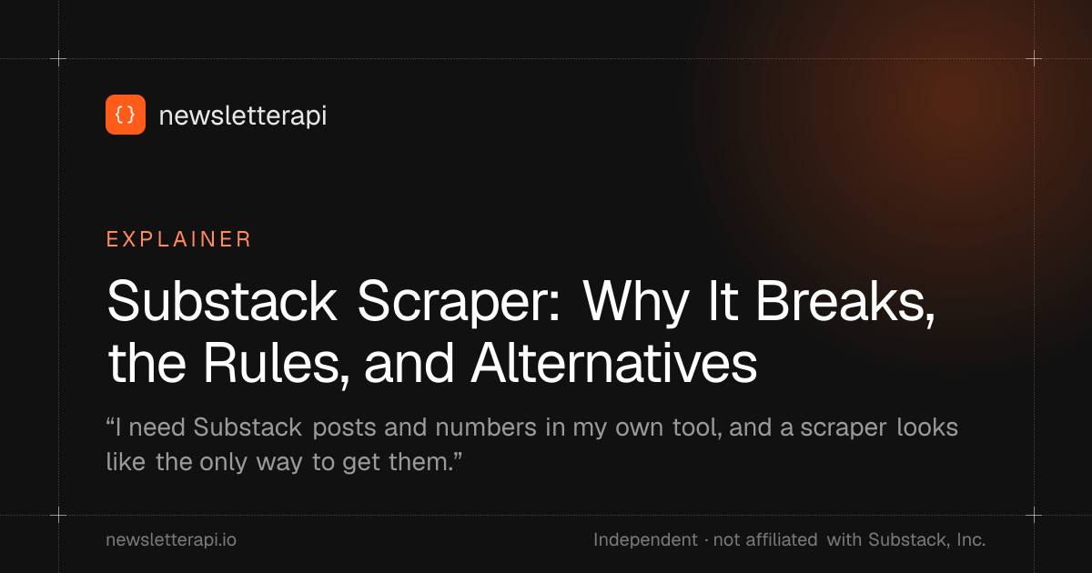 Cover image: Substack Scraper: Why It Breaks, the Rules, and Alternatives