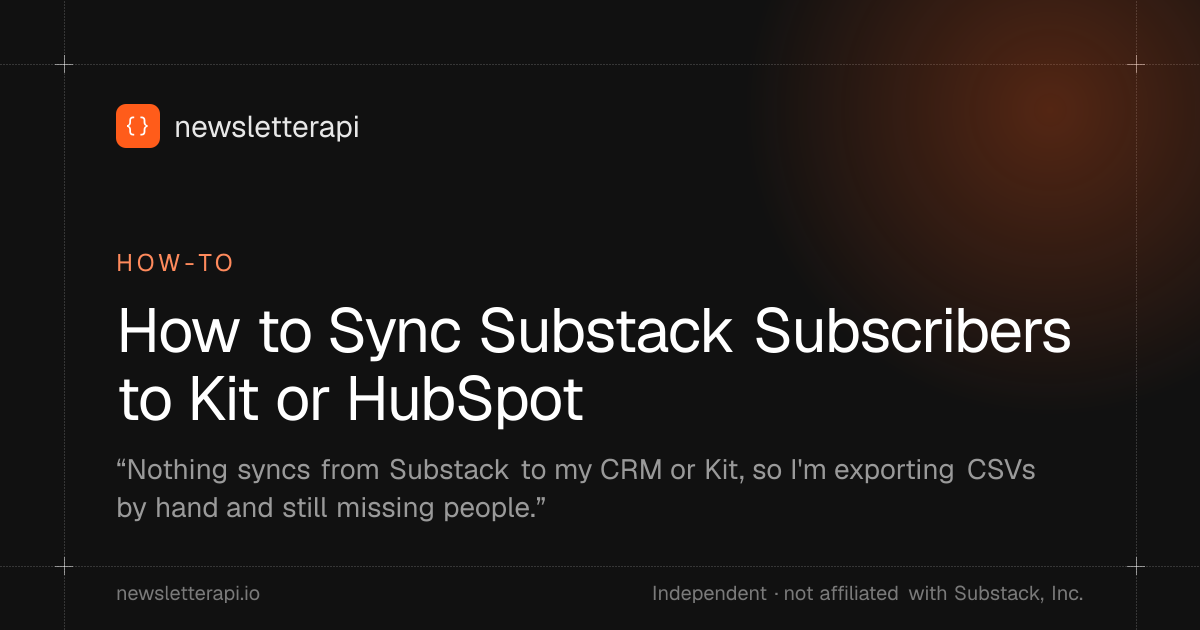 Cover image: How to Sync Substack Subscribers to Kit or HubSpot